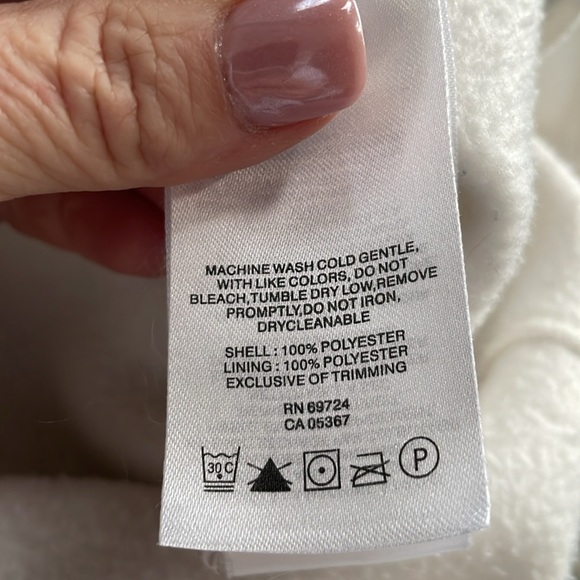 Columbia full zip hooded fleece jacket Cream Womens size M Warm Comfy Neutral - Picture 11 of 12